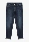 Brunello Cucinelli Denim Trousers Washed Effect In Blue