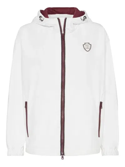 BRUNELLO CUCINELLI LOGO-PATCH HOODED JACKET