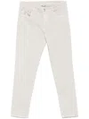 Brunello Cucinelli Slim-fit Straight-leg Logo-embroidered Jeans In 中性色