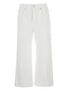 Brunello Cucinelli White Jeans With Wide Leg And Monil Detail On The Rear In Denim Woman