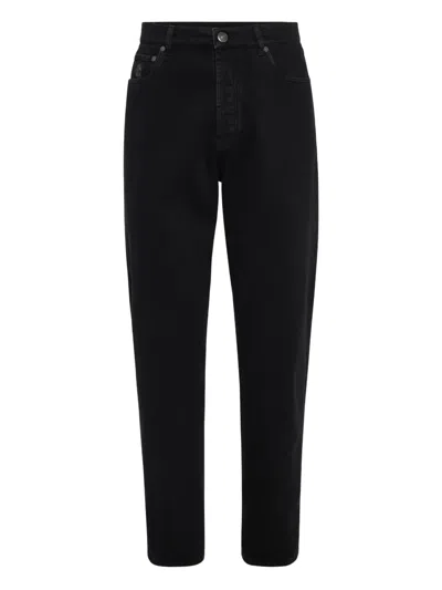 BRUNELLO CUCINELLI LOGO-PATCH JEANS