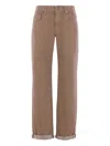 Brunello Cucinelli Logo-patch Jeans In Brown