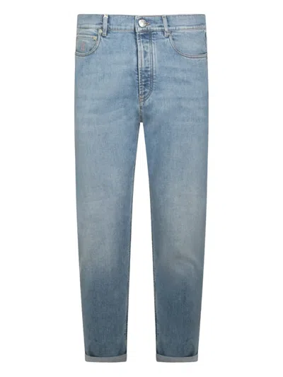 Brunello Cucinelli Logo-patch Jeans In Blue