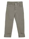 Brunello Cucinelli Logo-patch Jeans In Green