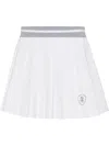 Brunello Cucinelli Techno Poplin Pleated Mini Skirt In White