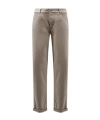 Brunello Cucinelli Logo-embroidered Five-pockets Trousers In Gray