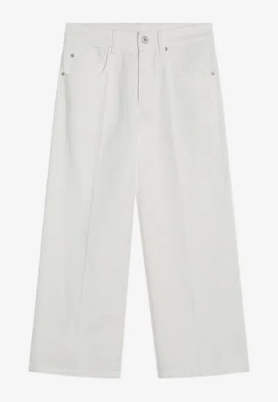 Brunello Cucinelli Logo Patch Square Pants In White