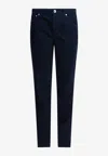 Brunello Cucinelli Corduroy Trousers With Belt Loops And Pockets In Blue
