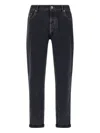 Brunello Cucinelli Dyed Jeans With Back Pocket And Belt Loops In Black