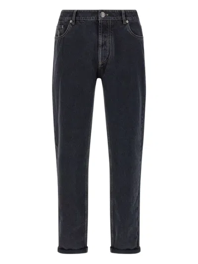 BRUNELLO CUCINELLI LOGO-PATCH STRAIGHT-LEG JEANS