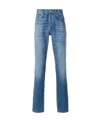 Brunello Cucinelli Logo-patch Straight-leg Jeans In Blue