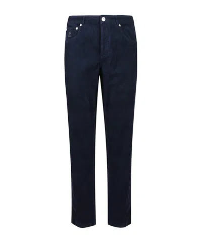 Brunello Cucinelli Casual Pants With Belt Loops In Blue