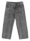 Brunello Cucinelli Logo-patch Straight-leg Jeans In Grey