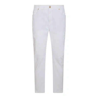 Brunello Cucinelli Logo Patch Straight Leg Jeans In White