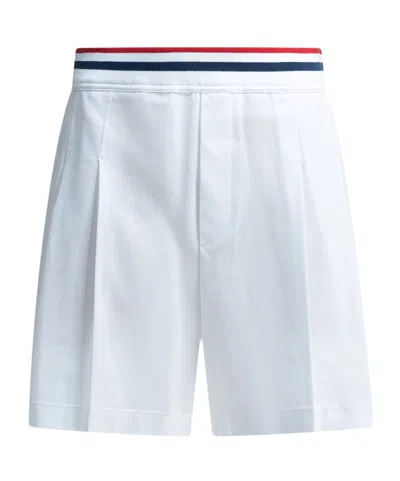 Brunello Cucinelli Tailored Shorts Pleats Elastic Waist Back Pockets In White