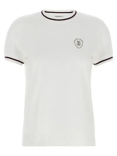 BRUNELLO CUCINELLI LOGO PATCH T-SHIRT WHITE