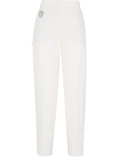 BRUNELLO CUCINELLI LOGO PATCH TAILORED TROUSERS