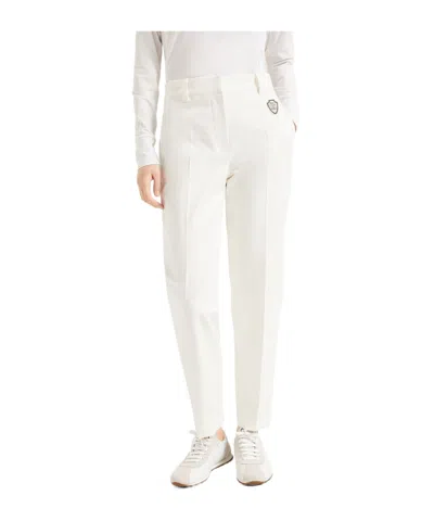 Brunello Cucinelli Logo Patch Tailored Trousers In White