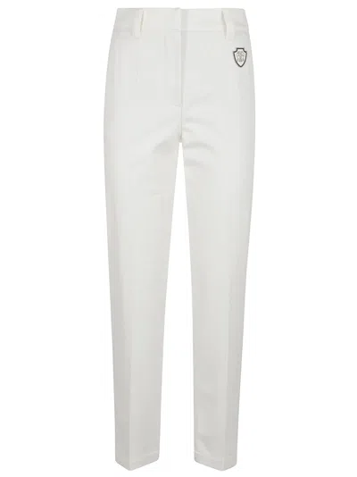 Brunello Cucinelli Logo Patch Tailored Trousers In White