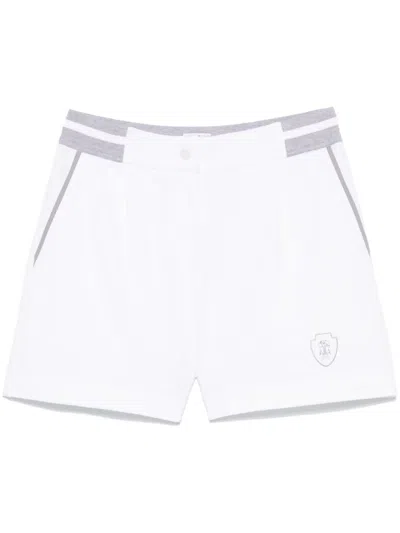 Brunello Cucinelli Logo-patch Track Shorts In White
