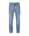 Brunello Cucinelli Logo Patch Traditional Fit Jeans In Blue
