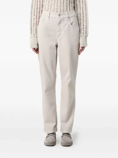 BRUNELLO CUCINELLI LOGO-PATCH TROUSERS