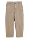 Brunello Cucinelli Logo-patch Trousers In Brown