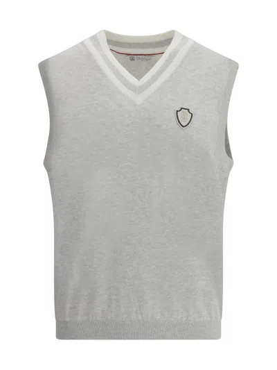 BRUNELLO CUCINELLI LOGO PATCH VEST