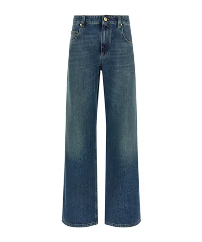 BRUNELLO CUCINELLI BRUNELLO CUCINELLI LOGO PATCH WIDE LEG JEANS