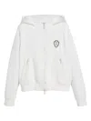 Brunello Cucinelli Logo-patch Zipped Hoodie In White