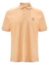 Brunello Cucinelli Logo Piqué Polo Shirt In Orange