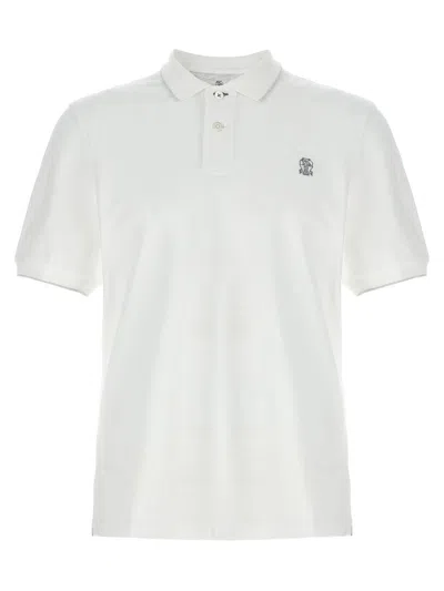 Brunello Cucinelli Piquet Polo In White