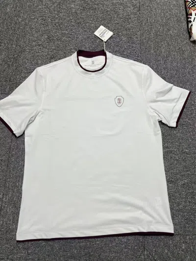 Brunello Cucinelli Logo-plaque Crew-neck T-shirt In White