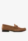 Brunello Cucinelli Brown Leather Loafers With Suede Finish In Brown