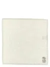 Brunello Cucinelli Logo Pocket Clutch Bag Scarves And Foulards Multicolor In White