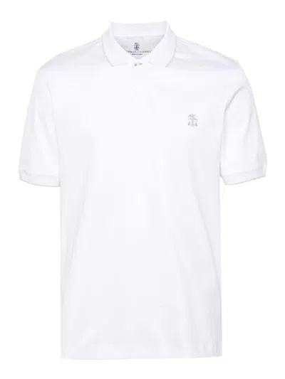 Brunello Cucinelli Logo Polo Shirt In White