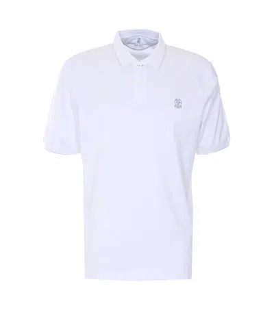 Brunello Cucinelli Logo Polo In White