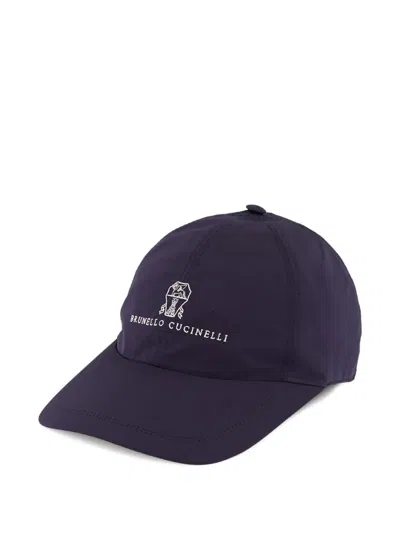 Brunello Cucinelli Logo-print Baseball Cap In Blue
