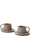 BRUNELLO CUCINELLI LOGO-PRINT CERAMIC CUPS (SET OF TWO)