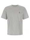 Brunello Cucinelli Printed Logo Crew Neck Short Sleeve Top In Gray