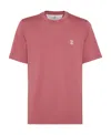 Brunello Cucinelli Logo-print Cotton T-shirt In Pink