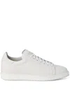Brunello Cucinelli Logo-print Leather Sneakers In White