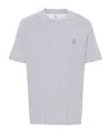 Brunello Cucinelli Logo Printed Crewneck T-shirt In White