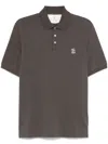 Brunello Cucinelli Cotton Polo Shirt With Printed Logo In Black