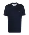 Brunello Cucinelli Logo-print Short-sleeved T-shirt In Blue