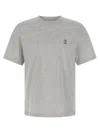 Brunello Cucinelli Printed Logo Crew Neck Short Sleeve Top In Gray