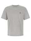 Brunello Cucinelli Printed Logo Crew Neck Short Sleeve Top In Gray