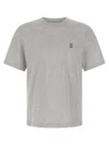Brunello Cucinelli Printed Logo Crew Neck Short Sleeve Top In Gray
