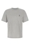 Brunello Cucinelli Printed Logo Crew Neck Short Sleeve Top In Gray