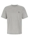 Brunello Cucinelli Printed Logo Crew Neck Short Sleeve Top In Gray